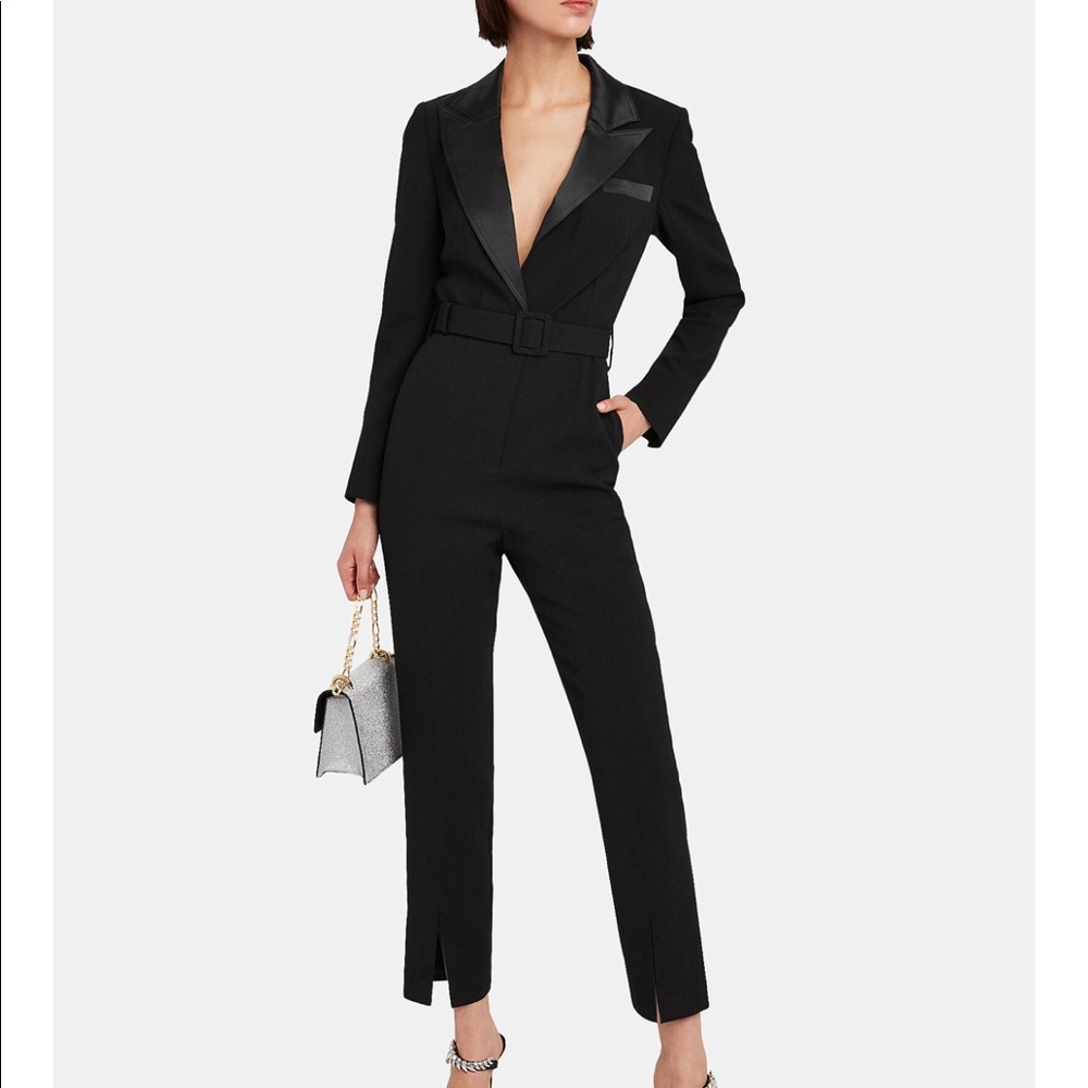 Self-Portrait Tailored Crepe Cigarette Jumpsuit